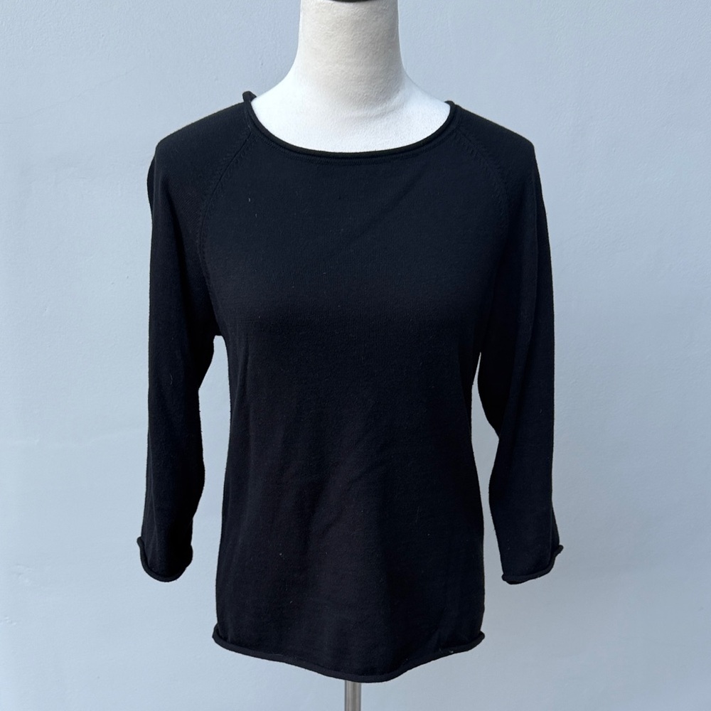 Classic Black Top in Wool